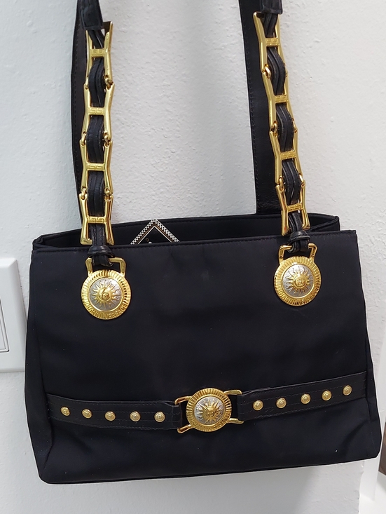 Versace Handbags - Versace Bag, Portatutto In Vitello, Black & Gold. Vimtage